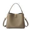 Top-grain Leather Bag, Large-capacity Bucket Bag, Simple and Versatile Leather Single-shoulder Crossbody Handbag