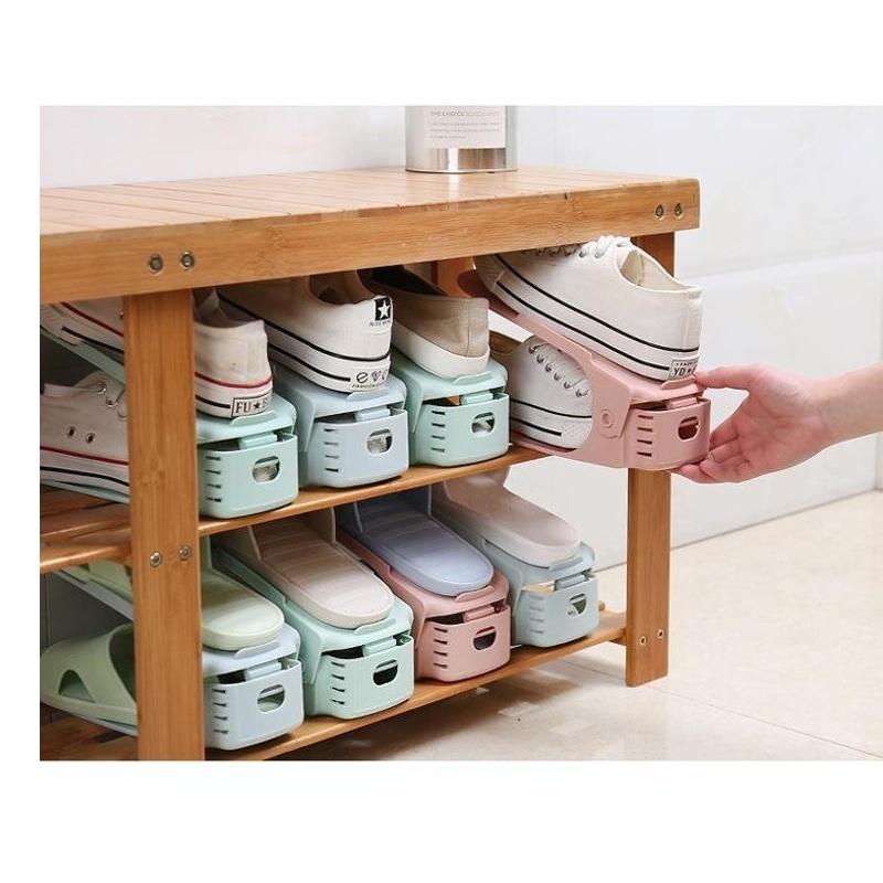 

10 шт. Регулируемая двухслойная полка для обуви, утолщенная и экономящая место полка для хранения обуви, полка для обуви на высоком каблуке с плоским дном