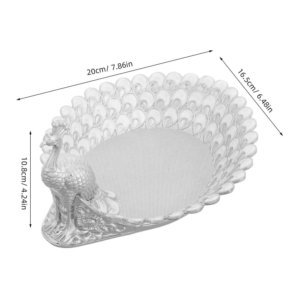 Peacock Theme Metal Tray Elegant Fruit Platter Party Use Delicate Storage Dessert Display Fruit Platter Tray Serving Trays