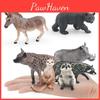 Realistische Wildtier PVC Schwarzbär Hyäne Esel Figuren Für Kinder Lern- und Ausstellungszwecke