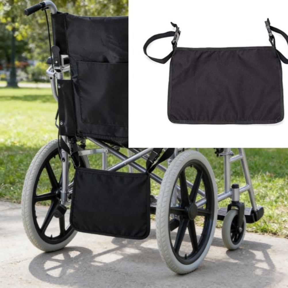 Waterproof Under Wheelchair Storage Bag Oxford Fabric with Secure Zipper and Adjustable 35x27cm for Daily Essentials
