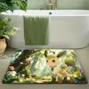 Cute Pokemon Pikachu and Starters Forest Print Non-slip Doormat, Soft Absorbent Floor Rug for Home Decor