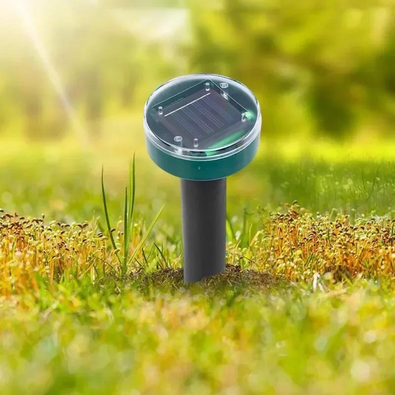 Solcelledrevet ultralyd, sonisk føflekk, skadedyr, gnageravstøtende, hage, utendørs lampe, bakgård, jordbruksland, mus,
