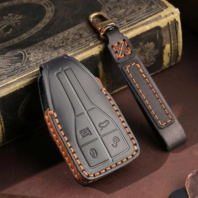 Leather Car Key Cover Keychain Holder Case Protector for Hongqi HS5 H5 H9 HS7 H7 L5 HS3 L9 4button Smart Remote Accessories