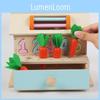 Carrot Wooden Childrens Educational Number Shape Matching Blocks With Drawer For Early Learning Toys