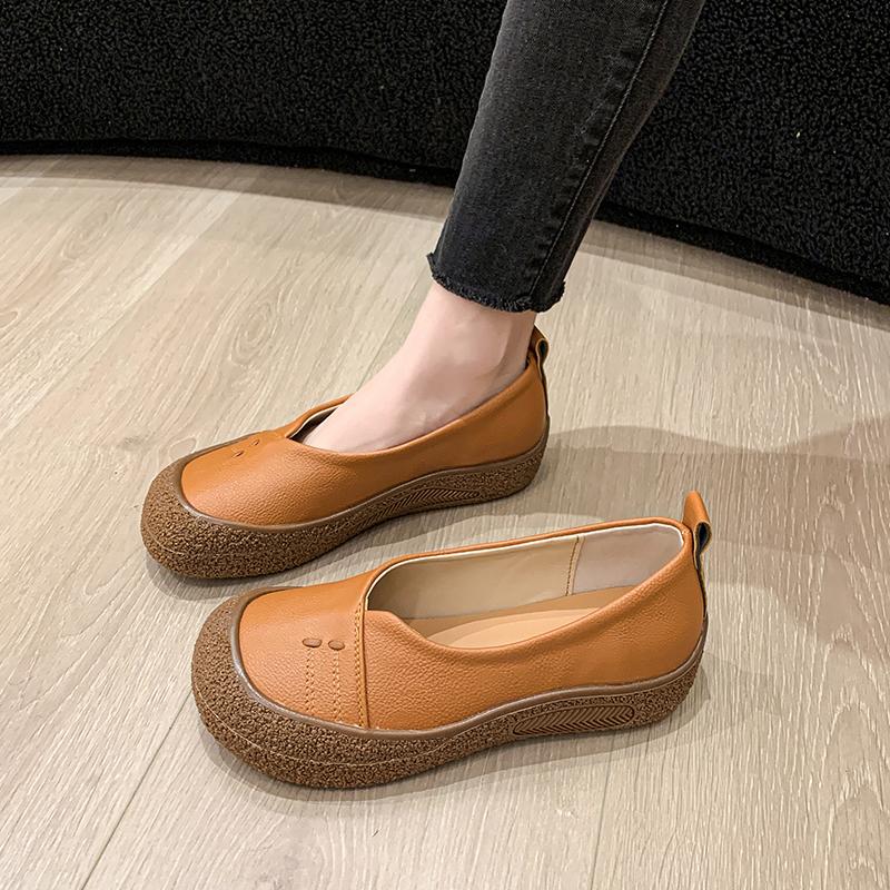 

New Style Women Concise Flower Flats Black Shoes Flats Female Genuine Leather Shoes Superstar Oxfrod Shoes Women Loafers 42 светло-коричневого