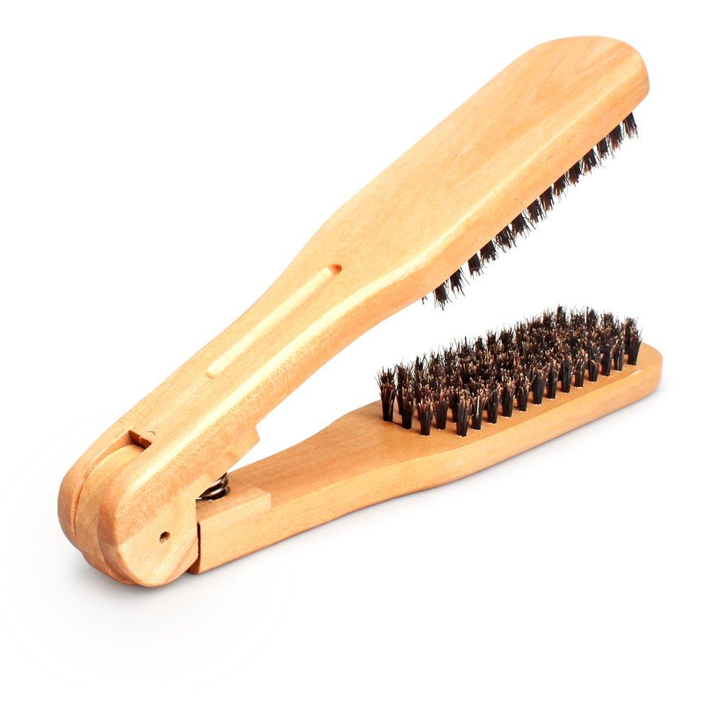 Professional Double-Sided Hair Brush Comb Wooden Anti-static Hair Splint Comb Hairdressing Plywood Straightening Styling Brush