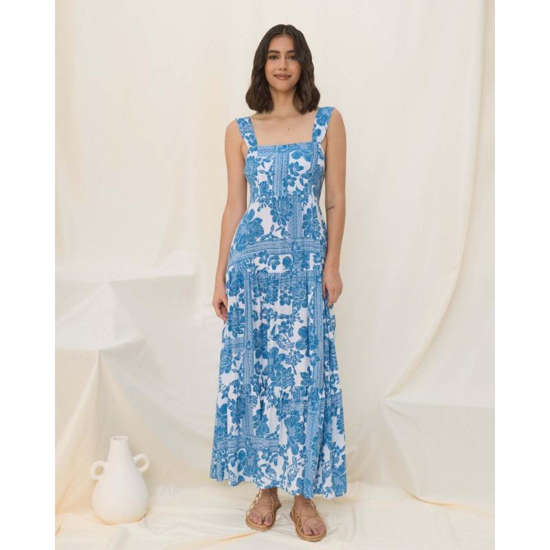 YYFS Women's Fashion Summer Spring Flower Pattern Print Sleeveless Suspenders High Waist Casual Dresses