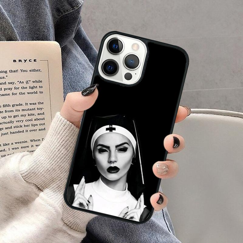 Sister Style Nun Sexy Girl Phone Case for iPhone 17 Air 16 16e 15 Plus for Apple 13 11 12 14 Pro Max Cover Coque Shell