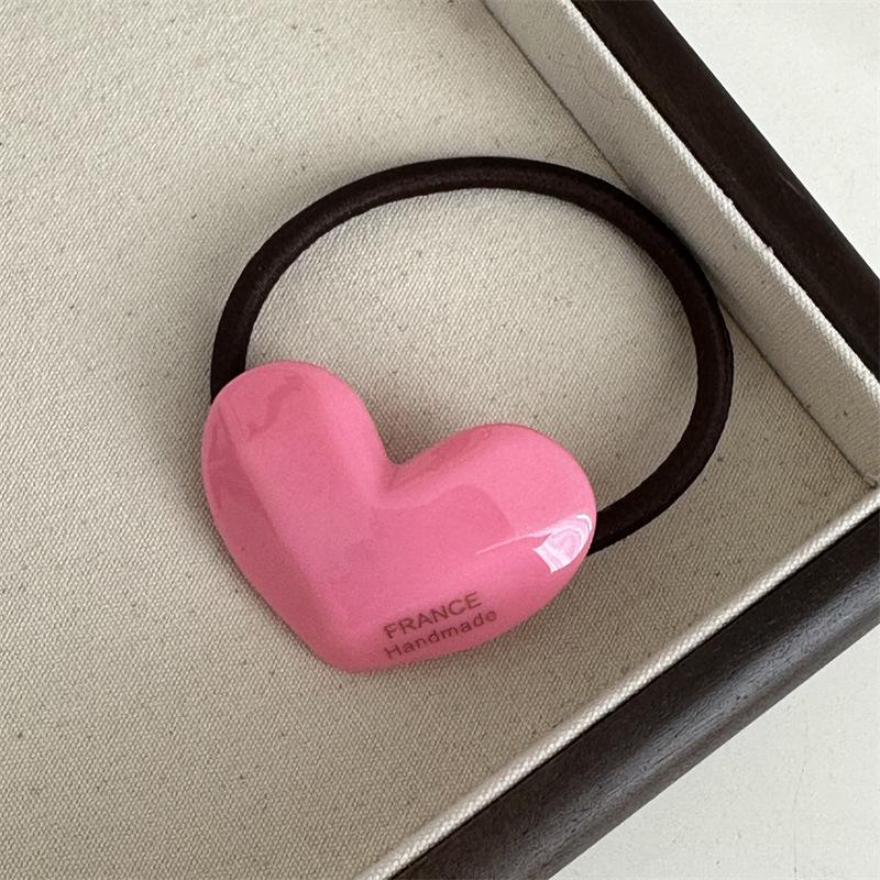 Acetic Acid Great Love Basic Leather Band Hair Rope High Elastic Hair Loop Texture Advanced Headrope Hair Accessories
