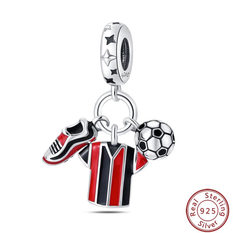 Sports Series Copper Football Badminton Boxing Yoga Ballet Charms Beads 3Mm Diy Fine Jewelry