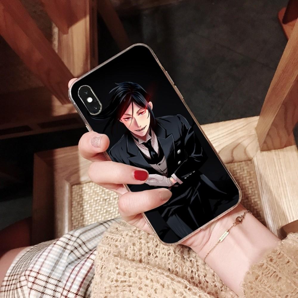 Black Butler Anime Phone Case For iPhone 13 14 Pro Max XS XR 12 11 Pro 13 Mini 6 7 8 Plus Clear Back Cover Capa
