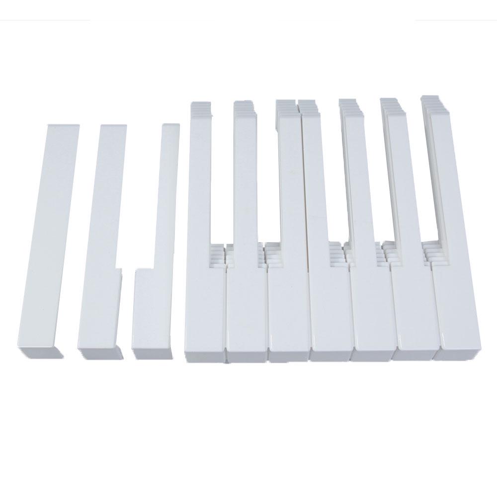 52pcs Pianos Key Tops White ABS Plastic DIY Pianos Keytop with Fronts Professional Replacement Parts Keyboard Instrument Parts China Mainland