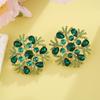 Geometric Alloy Sparkling Earrings With Gold Posts For Women Wedding Party