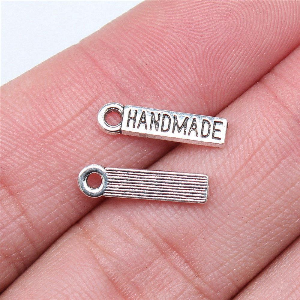 Charms Rectangle Tags Badges Friendship Pendants Minimalist Jewelry Components QC104