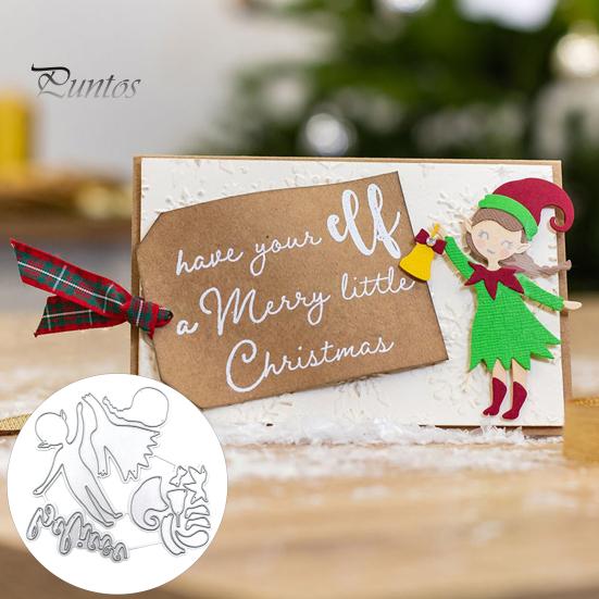 

Cartoon Elf Shape DIY Cutting Die Kids Embossing Card Craft Template Tool Model