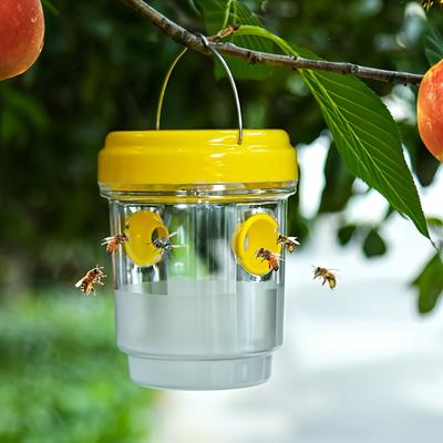 Clear Plastic Outdoor Insect Trap - No Power Needed, Catches Fruit Flies/Wasps/Aphids, Transparent Design for Easy Monitoring