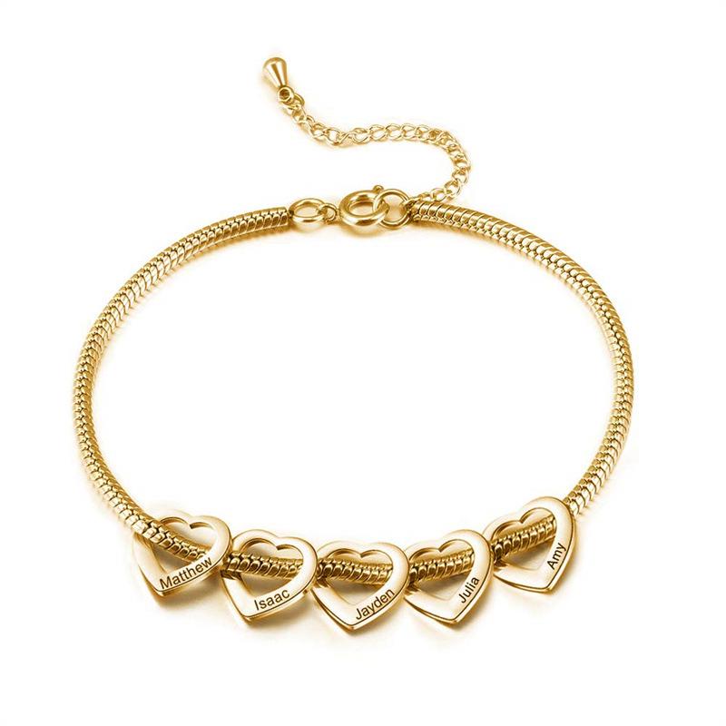 Women's Personalized Adjustable Anklet Bracelet, Stainless Steel Heart-shaped Love DIY Name Anklet, Women's Jewelry
