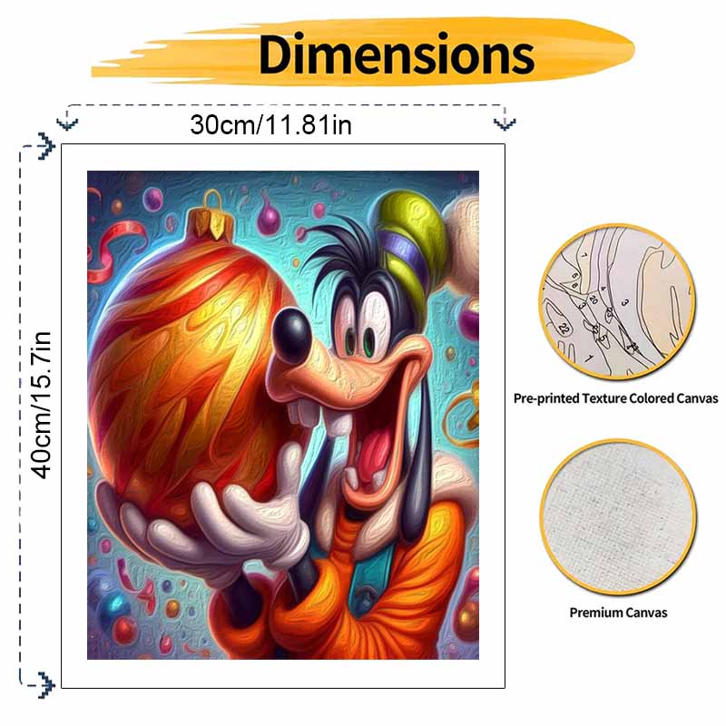 Disney Goofy Christmas Ball Oil Painting Art Painting Kit Handmade Diy Gift Home Decoration Wall Art Craft Set for Holidays Decor Ornament