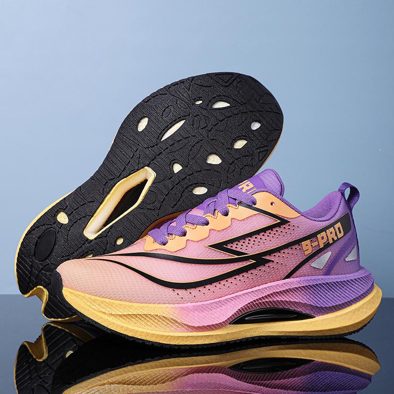 Modische Sportlaufschuhe für Herren und Damen, lässig, atmungsaktiv, Mesh-Oberfläche, Carbonplattenunterstützung, verschleißfeste Gummilaufsohle