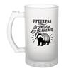 Verre À Bière J’peux Pas Je Préfère Les Blaireaux J'peux Pas Minimaliste | Chope Givrée En Verre Trempé 470 Ml À Anse Recto Verso