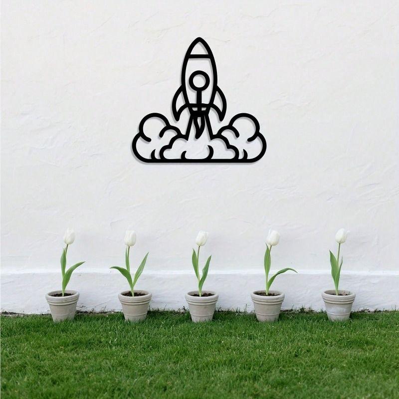 

Minimalist Iron Rocket Sculpture Wall Art Decor for Office Gaming Room
