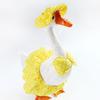 Summer Porch Goose Bikini Clothes Yellow Polka Dot Hawaiian Goose Outfit for 23"/17" Lawn Goose Statue Goose Costume for Outdoor Garden Yard Decor