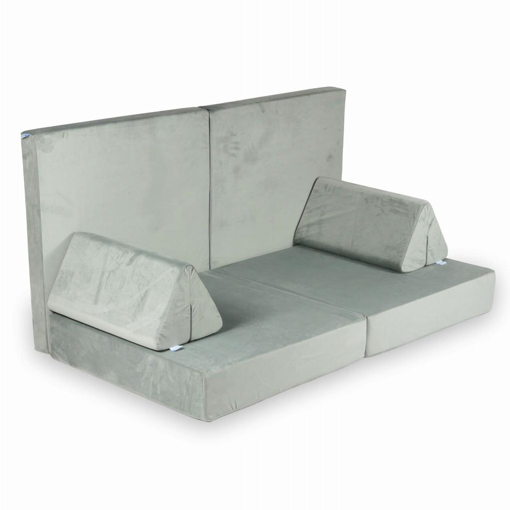 Montessori Comfort Velvet Gray Play Sofa
