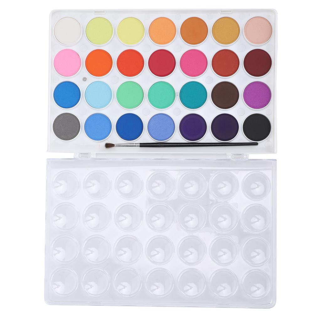 28 Colors Watercolor Paints Professional Portable Paint Block with Brush Art Supplies