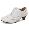 Britischer Stil Runde Zehenpartie Schnürschuhe Damen 5CM Mittelhoch Absatz Frühling Herbst Damen Freizeitschuhe Größe 43 Damenschuhe WSH5269