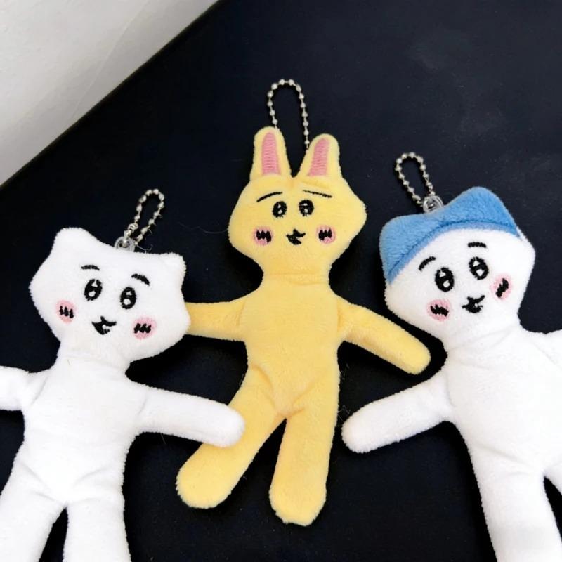 3 Stück Chikawa Plüschtier Anhänger Usaqi Lustiges Taschen-Hängeornament Falsche Lustige Serie Rucksack Schlüsselanhänger Plüschtier