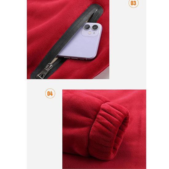 Autumn and Winter Hooded Cardigan Jacket Plus Velvet Padded Warm Jacket Plus Size Men's Jacket