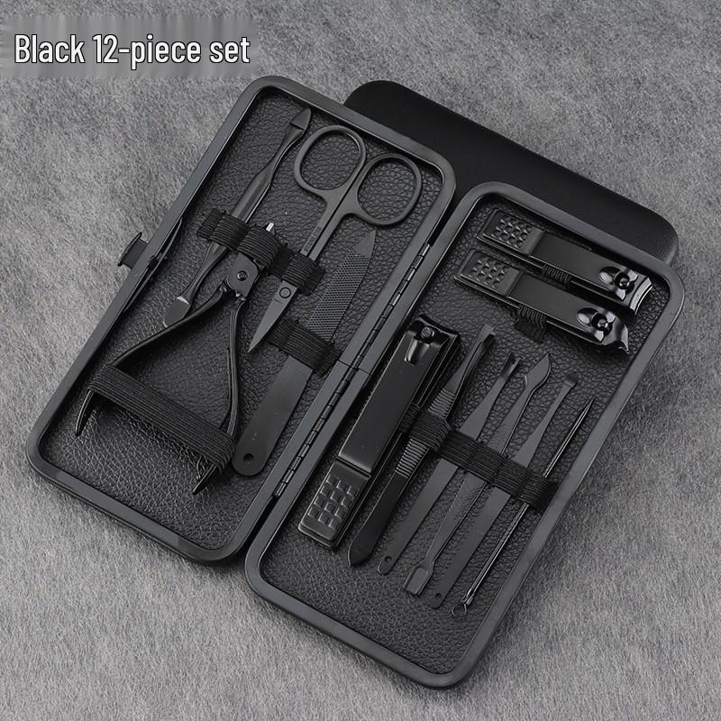 Black 18-Piece Nail Clipper & Manicure Tool Set