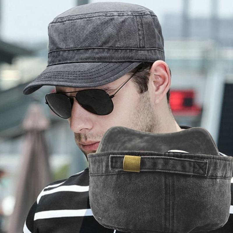 After sealing, washed cotton, literary and retro, old big head circumference, flat top hat, men's outdoor enlargement and deepening, soft top sunshade
