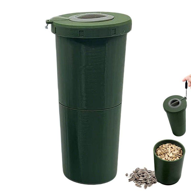 

Sunflower Seed Cup With Seed Organizer & Shell Storage For Seeds Lovers On-The-Go зелений