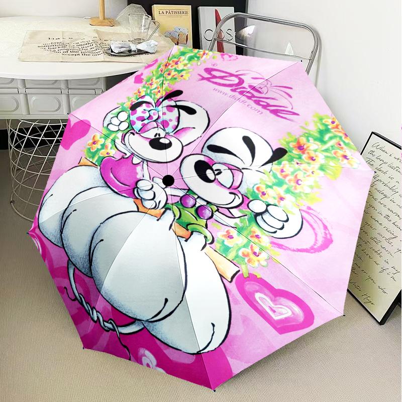 Diddl Love And Friendship In Pastel Umbrella Folding umbrella, automatic umbrella 8-Frame for Travel, camping Use Gift for Halloween Christmas