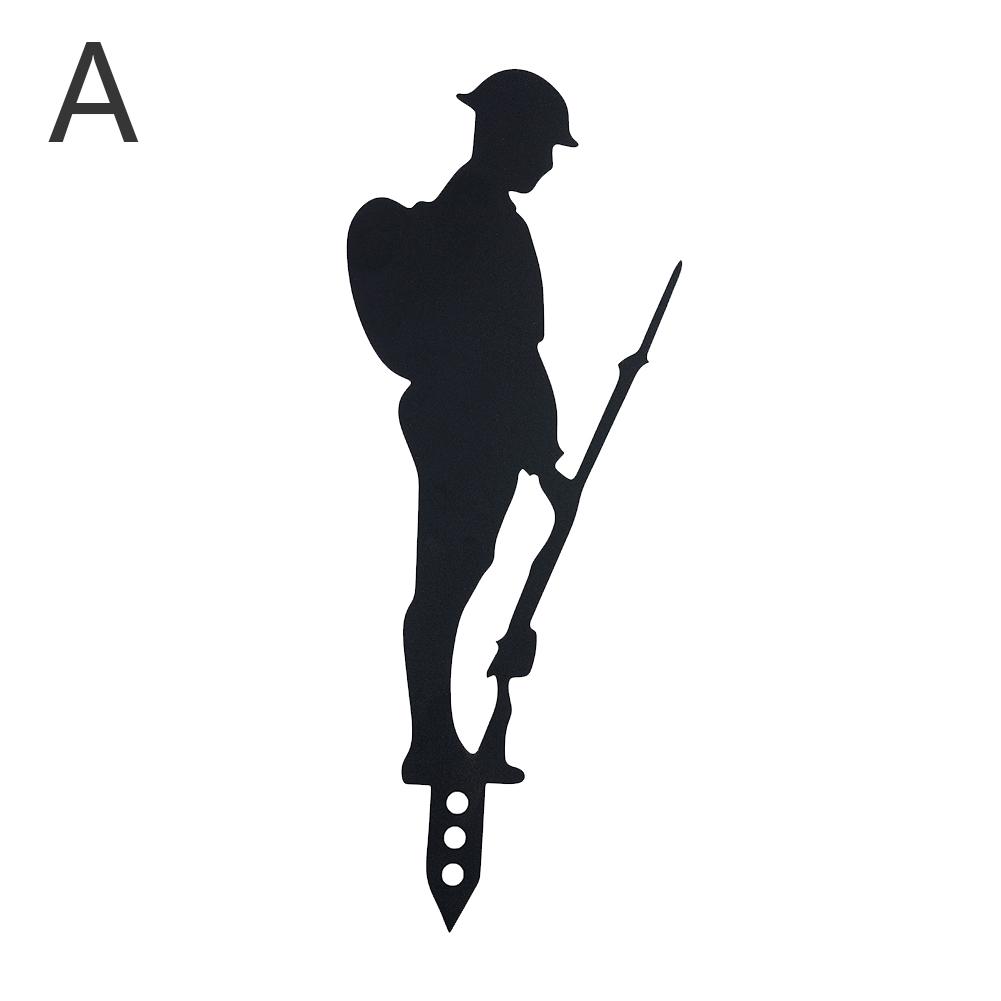 

Soldier Silhouette Garden Stake On The Branch Yard Art Decor, Tree Stump Plug-in, For Garden Lawn Courtyard Sign