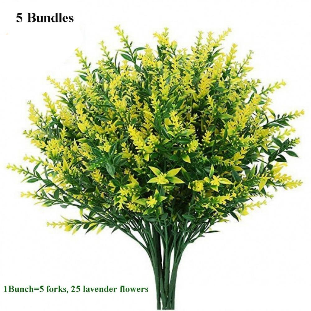 5 Bundles 5 Heads Artificial Lavender Flowers 36cm 7 Colors Outdoors Garden Lavender Flowers Outdoor Plants