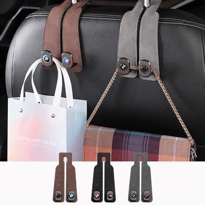 Quality 2 In 1 Car Headrest Hook Premium Suede Rear Seat Hanging Dual Hook For F20 F21 F22 F23 F30 F31 F32 F33 F44 F45 E46