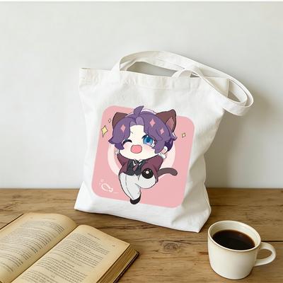 Love and Deepspace Cartoon Happy Rafayel Qiyu Canvas Tote Bag 30x35/35x40CM Anime Cosplay Everyday Shoulder Bag for Fan Gifts