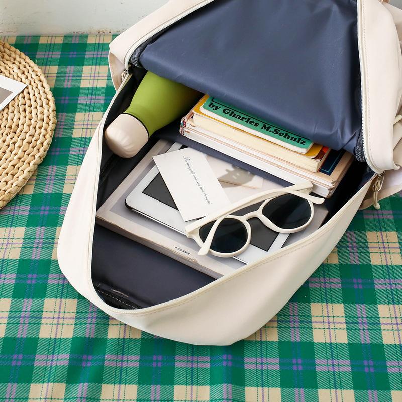 Four-Piece Backpack Set Letter Backpack Senior High School Student Schoolbag Unisex Large Capacity Lightweight Backpack