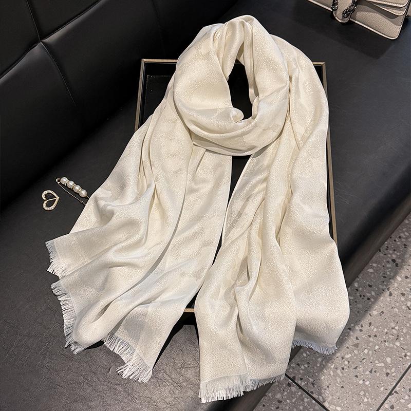 Summer Silk Scarf Female Imitation Silk Printing Long Scarf Thin Shawl With Decorative Leopard Print Tencel Cotton Beach Towel