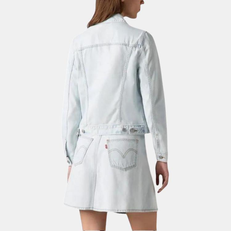 Levis Simple Solid Color Shirt Collar Single Breasted Long Sleeve Denim Jacket Women jackets 29945-0214