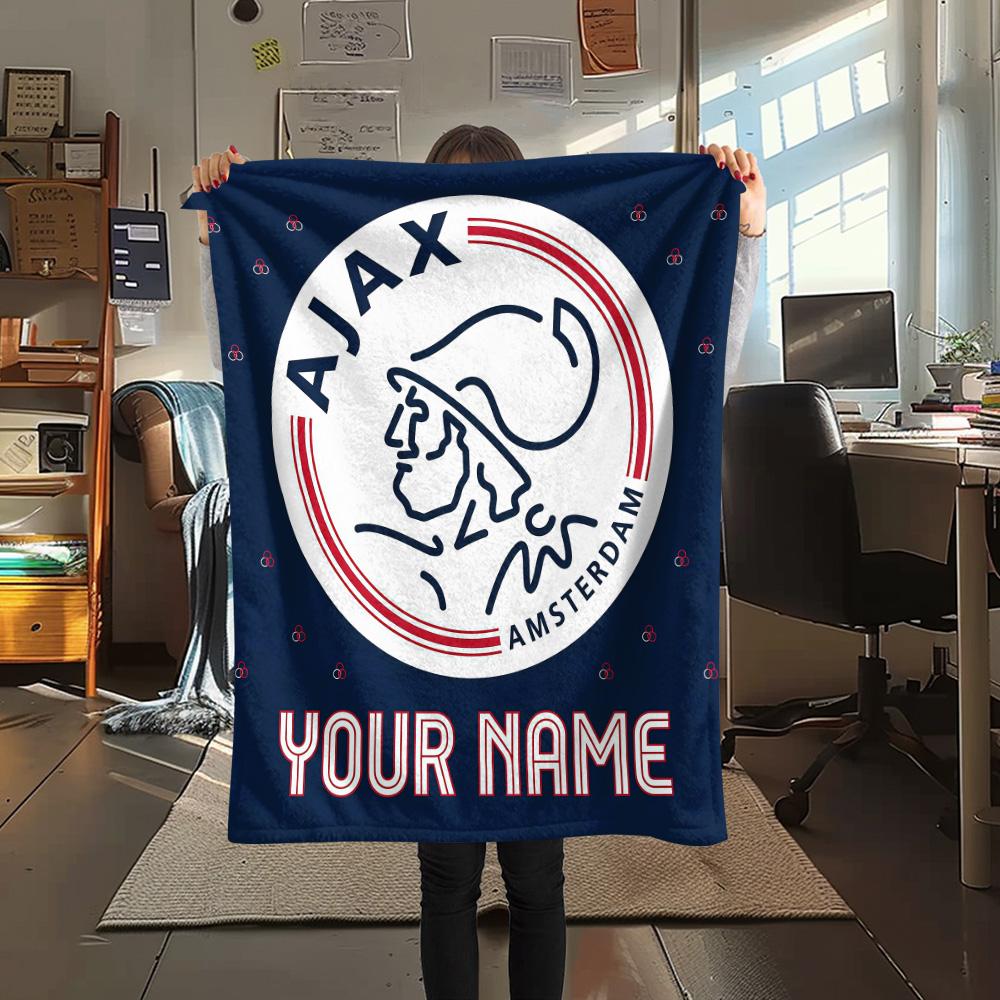 Custom Name Ajax Amsterdam2 Flannel Blanket, High Quality Comfortable for All Seasons, Home Decor, Warmth and Comfort