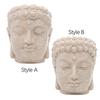 Buddha Head Figurine Flower Pot Statue Resin with Drainage Holes Bonsai Planter