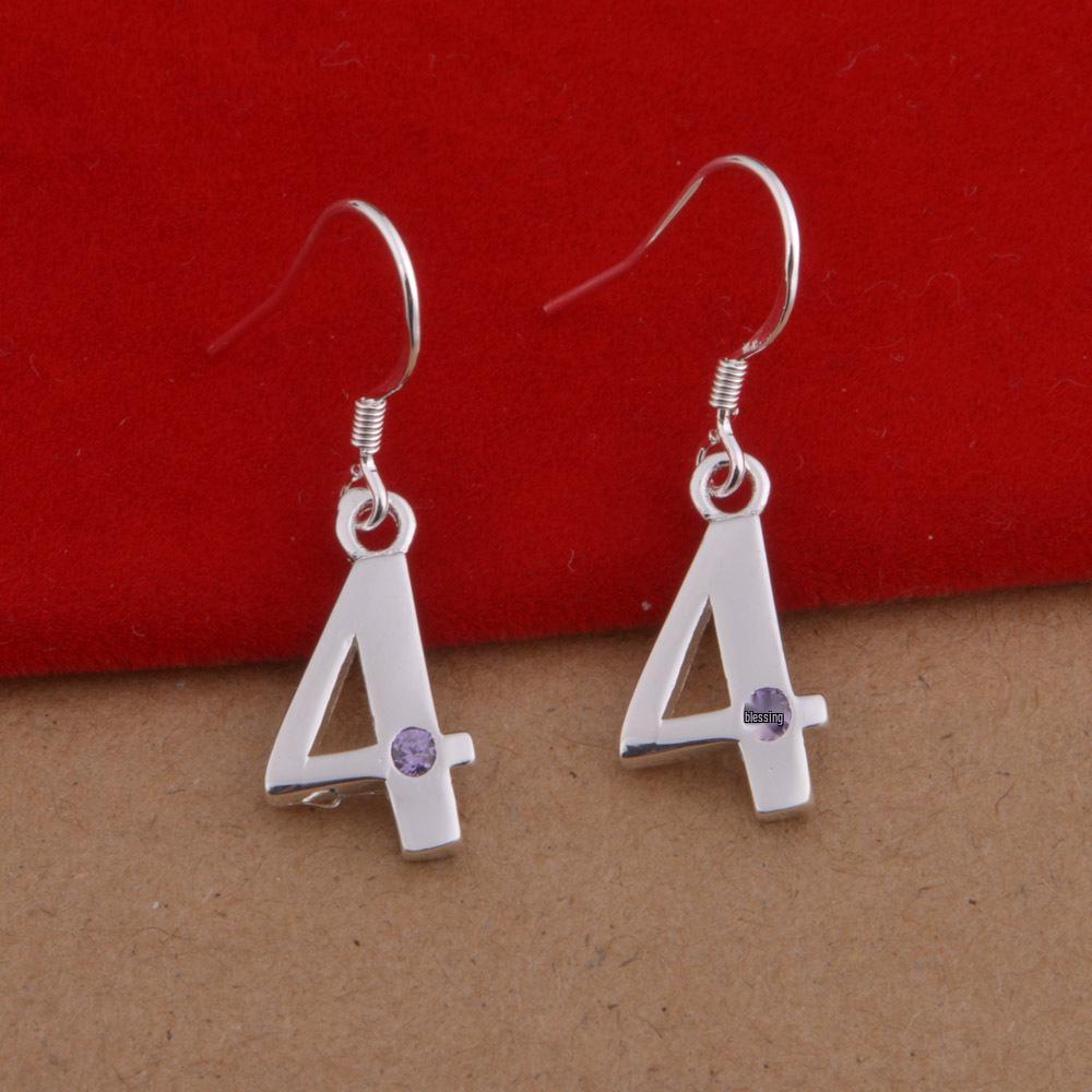 925 Silver Plated Versatile No. 4 Earrings - European and American Style