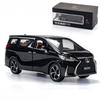 1/24 Lexus LM300H MPV Van Diecast Toy Car Model Miniature Pull Back Sound & Light Doors Openable Collection Gift for Boy Kid