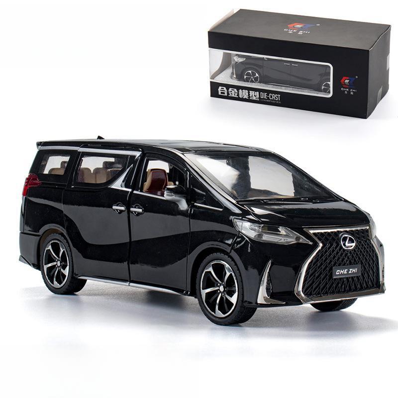 1/24 Lexus LM300H MPV Van Diecast Toy Car Model Miniature Pull Back Sound & Light Doors Openable Collection Gift for Boy Kid