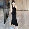 Celebrity Style Red Neck Halter Suspender Dress Women's Summer Pure Desire Sexy Slim Waist Hip Short Skirt
