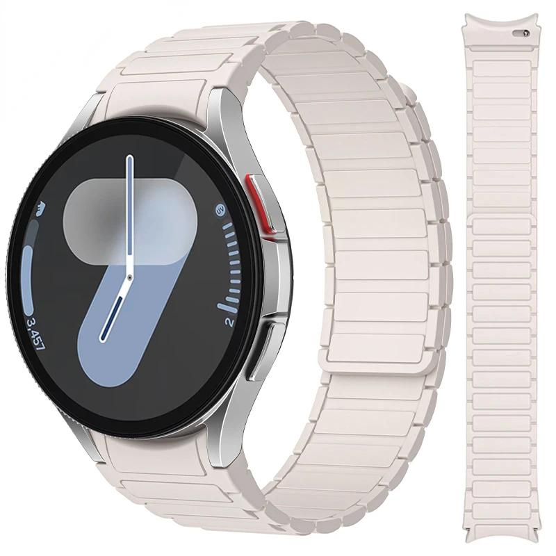 No Gaps 20mm Silicone Magnetic Band For Samsung Watch Galaxy 7 Classic 43mm 47mm 42 46mm 6 5 4 44 40mm Strap 5Pro 45mm Bracelet
